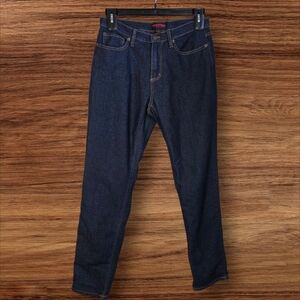 Realtree Dark Blue Woman's Flannel Lined Straight Jeans Size 8